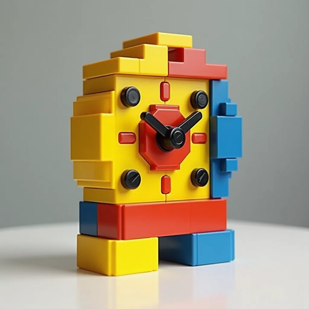 Brick Colorful Block Clock model: detailed DIY creation | BrickCenter