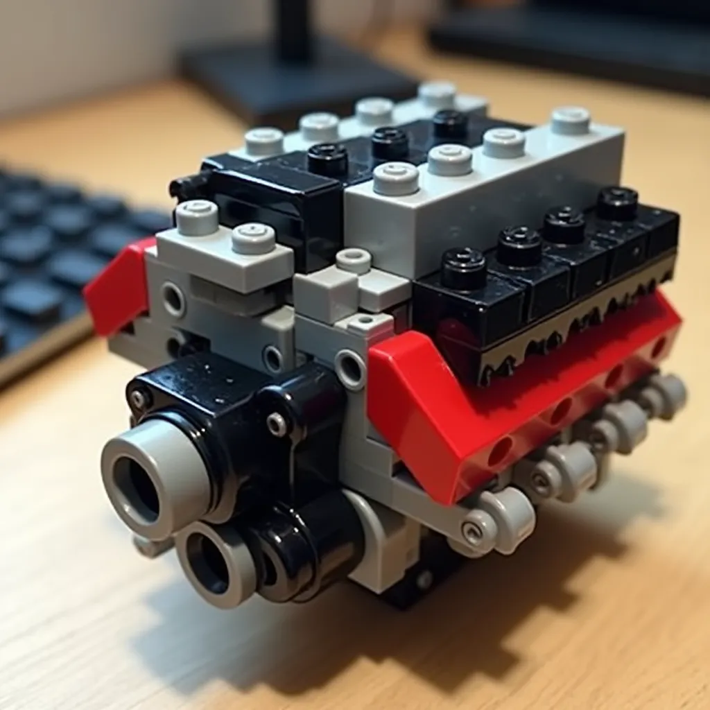 Simple Engine Using Lego Brick Brick Engine Model model: detailed DIY creation | BrickCenter