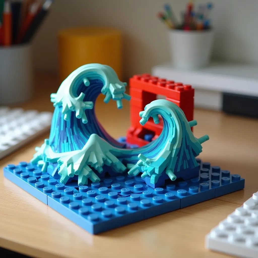Brick Brick Wave Sculpture model: detailed DIY creation | BrickCenter