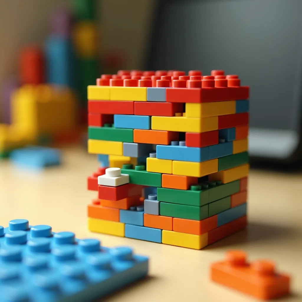 Brick Colorful Building Blocks Set model: detailed DIY creation ...