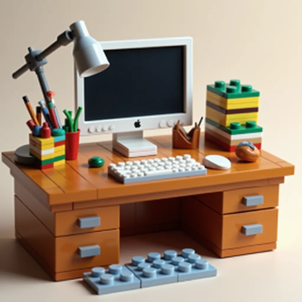 Brick Brick Desk Setup model: detailed DIY creation | BrickCenter